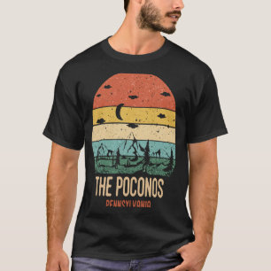 T-shirt Le Poconos Pennsylvania Mountains Randonnée Vintag