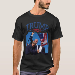 T-shirt Le poing court a tapé 2024 Priez pour Trump ne don