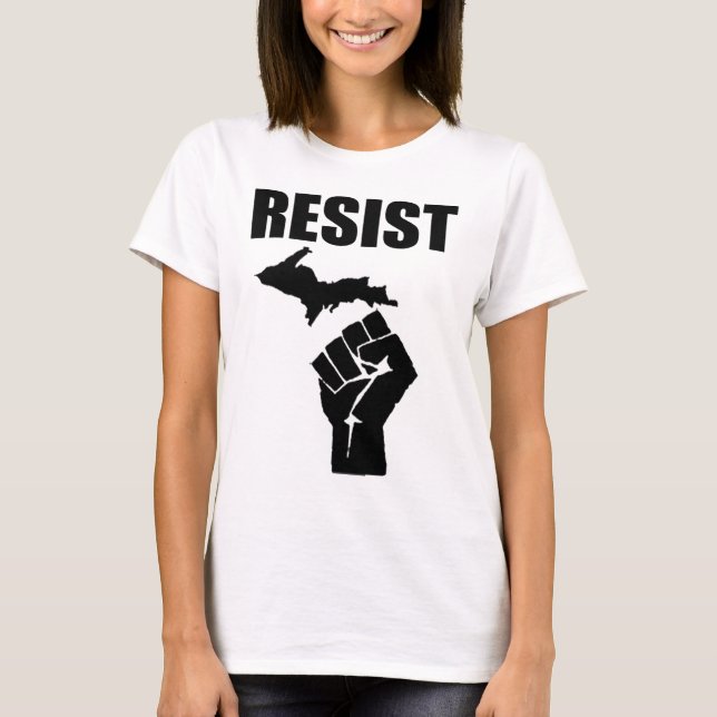 T-shirt Le poing du Michigan RÉSISTENT (Devant)
