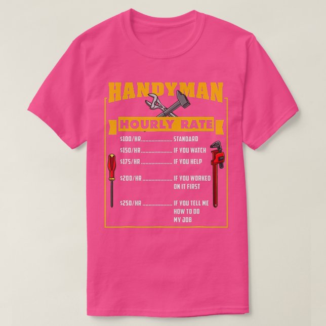 T-shirt Le poison de Handyman Hourly Rate (Design devant)