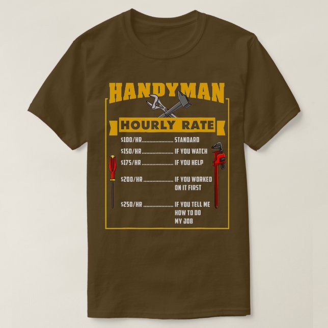 T-shirt Le poison de Handyman Hourly Rate (Design devant)