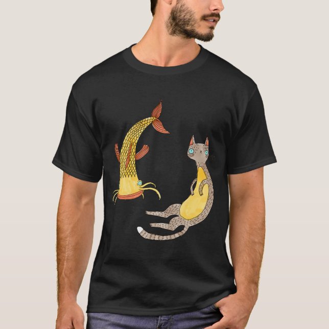 T-shirt Le Poisson-chat et le Chat (Devant)