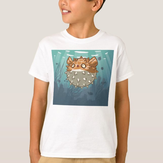 T-shirt Le poisson de décolleur badine la chemise (Devant)