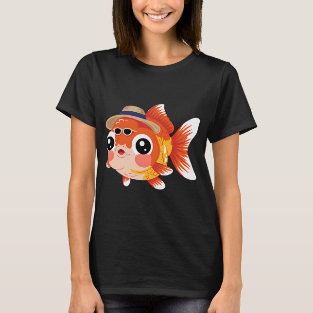 T-shirt Le poisson drôle avec le chapeau (Devant)
