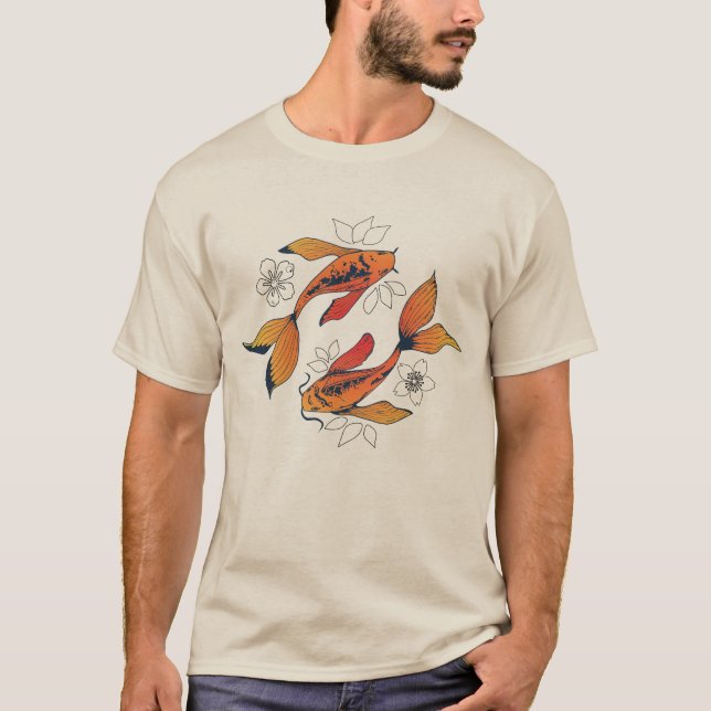 T-shirt Le poisson Yin Yang Koi (Devant)