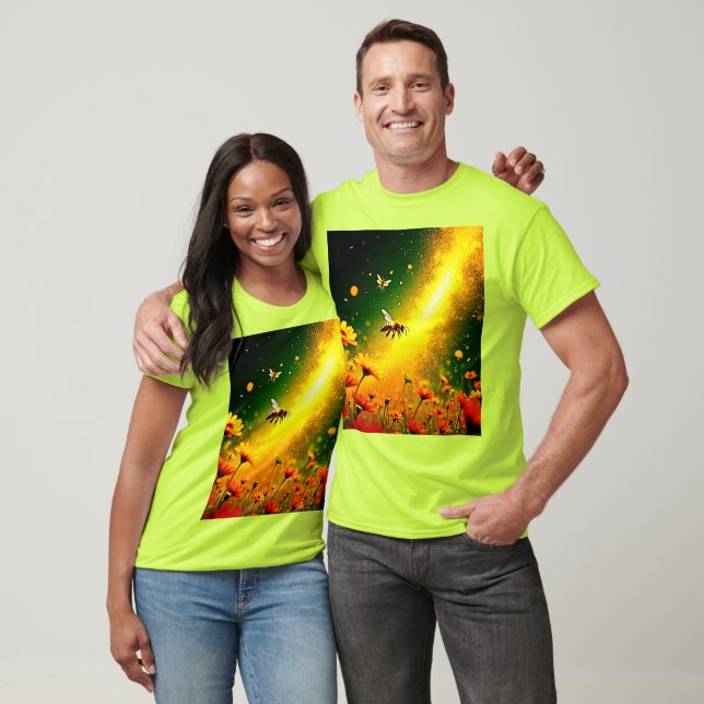 T-shirt Le pollen doré des abeilles explose Joy Design (Unisexe)