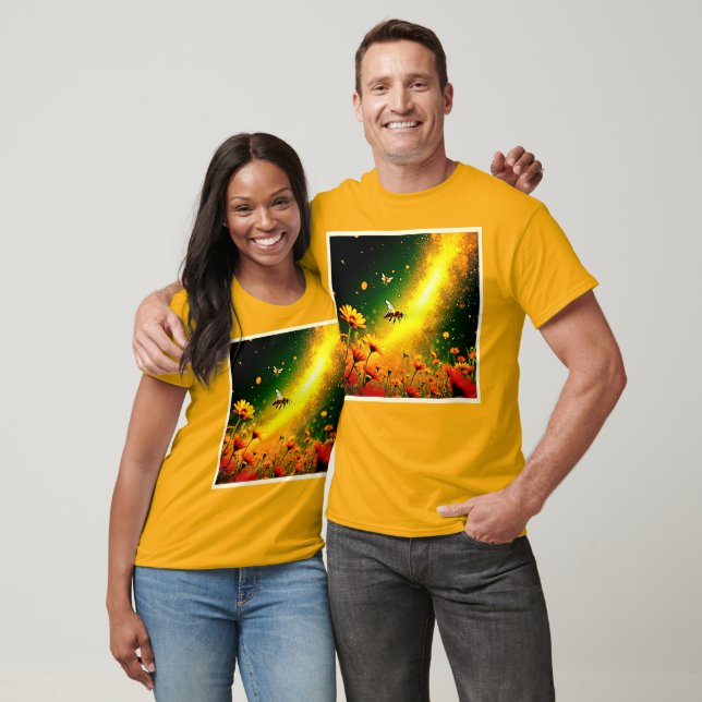 T-shirt Le pollen doré des abeilles explose Joy Design (Unisexe)