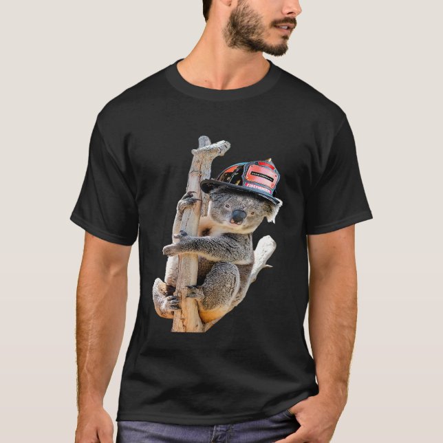 T-shirt Le pompier Koala avec le casque (Devant)