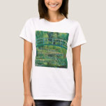 T-shirt Le pont japonais (Water-Lily Pond), Monet<br><div class="desc">Oscar-Claude Monet (14 novembre 1840 - 5 décembre 1926) était un peintre français, un fondateur de la peinture impressionniste française et le praticien le plus cohérent et le plus prolifique de la philosophie du mouvement d'exprimer ses perceptions avant la nature, surtout en ce qui concerne la peinture en plein air....</div>