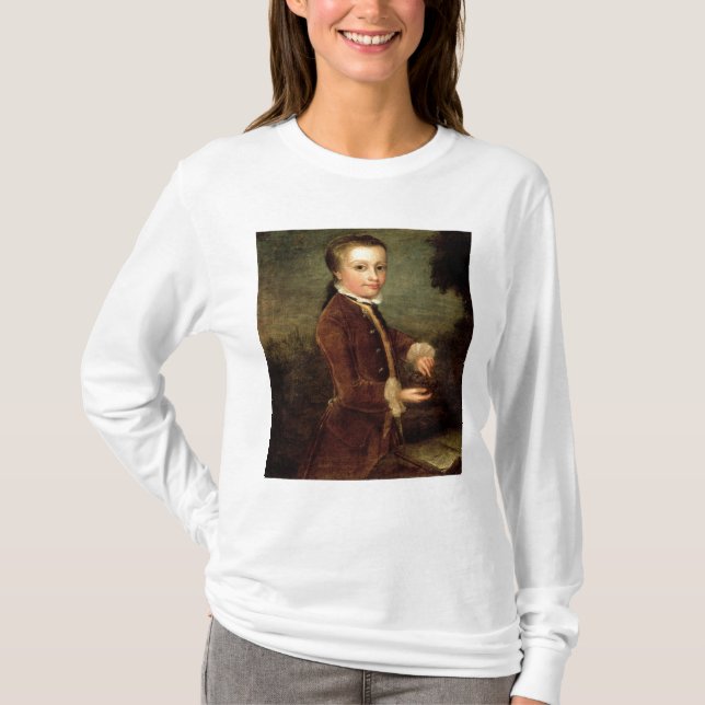 T-shirt Le portrait de Wolfgang Amadeus Mozart a vieilli (Devant)