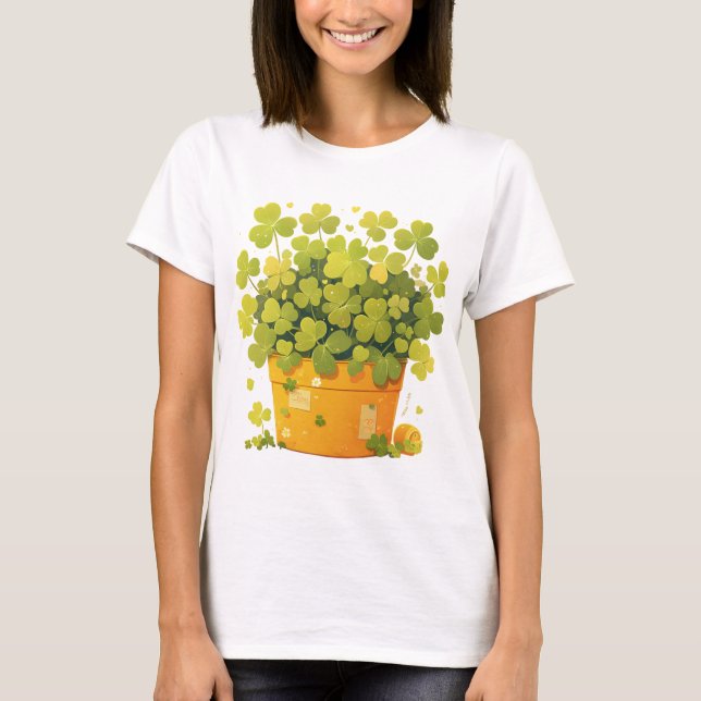 T-shirt Le pot chanceux du trèfle (Devant)