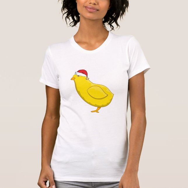 T-shirt Le poulet de Santa hat et le humour de Noël (Devant)