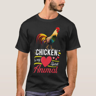 T-shirt Le poulet est mon esprit l'amour animal mignon l'a
