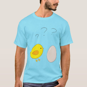 T-shirt Le poulet ou l'oeuf mignon Cartoon Drôle Pâques