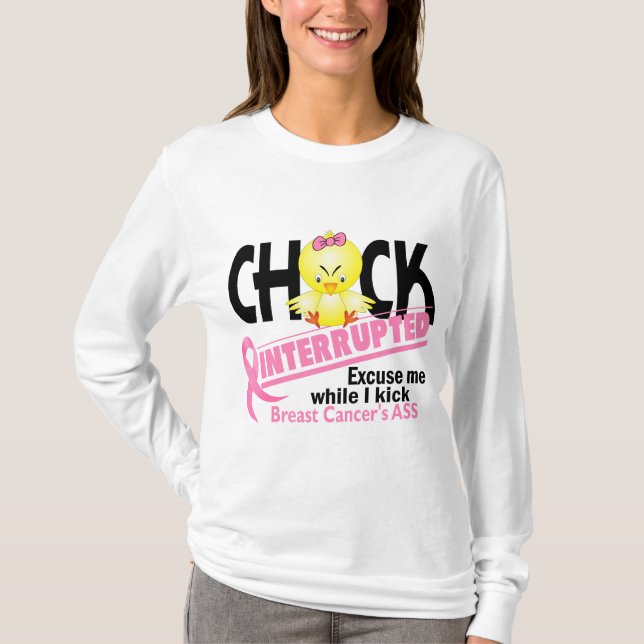 T-shirt Le poussin a interrompu le cancer du sein 2 (Devant)