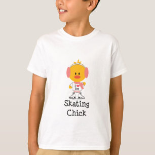 T-shirt Le poussin de patinage de glace badine le