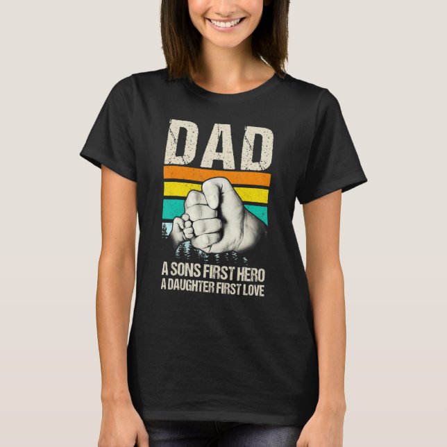 T-shirt Le premier amour de papa Une fille, le premier hér (Devant)