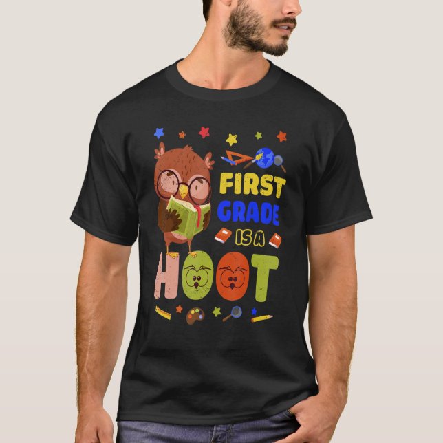 T-shirt Le Premier Niveau Est Une Chouette Chouette À Hoot (Devant)
