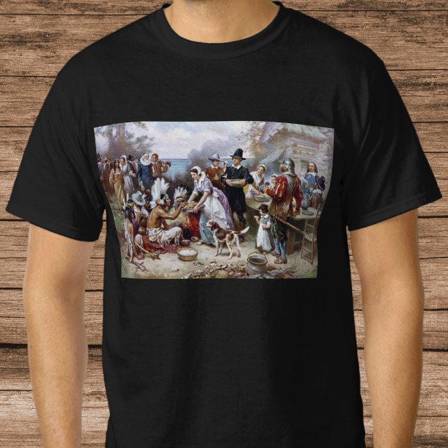 T-shirt Le premier Thanksgiving par Jean Ferris c. 1912 (Créateur téléchargé)