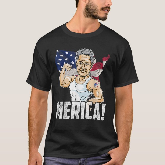 T-shirt Le président Bill Clinton Merica 4 juillet Funny P (Devant)