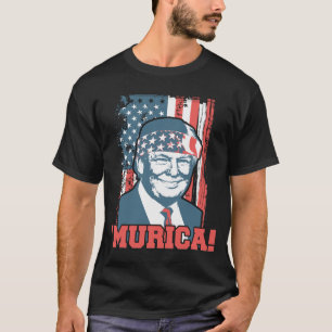T-shirt Le Président Donald Trump Murica patriote