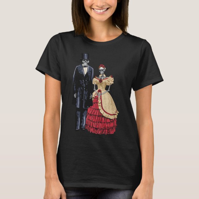 T-shirt Le président Lincoln Skeleton, Halloween Skeleton (Devant)
