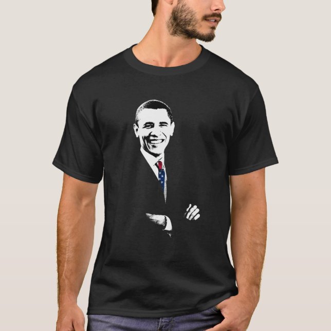 T-shirt Le Président Obama dans une cravate de drapeau (Devant)