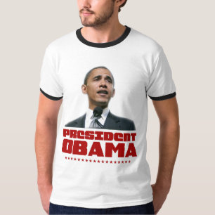 T-shirt Le Président Obama Red Ringer