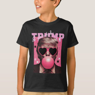 T-shirt Le président Trump soufflant du bubble gum rose dr
