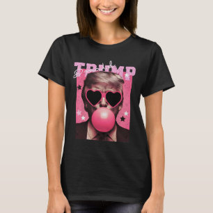 T-shirt Le président Trump soufflant du bubble gum rose dr