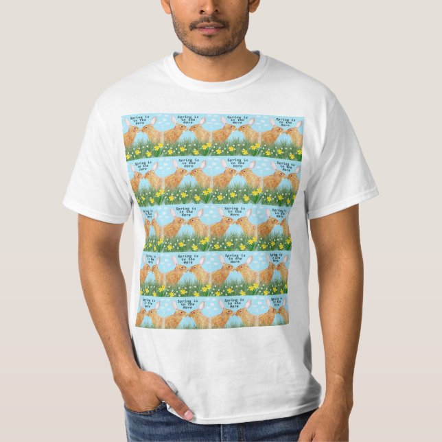 T-shirt Le printemps est dans le lièvre (Devant)