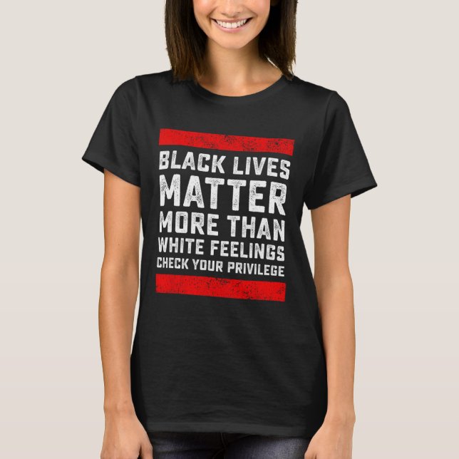 T-shirt Le problème de la vie noire plus que les sentiment (Devant)
