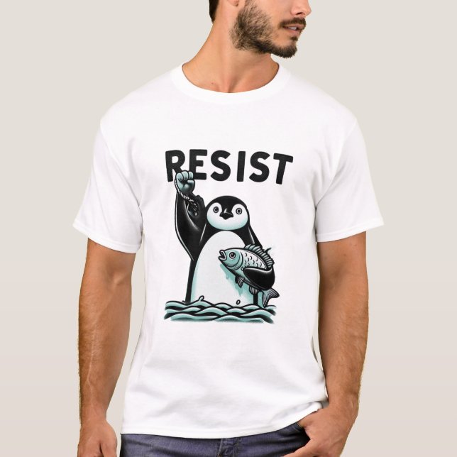 T-shirt Le provocateur Penguin résiste à l'illustration po (Devant)