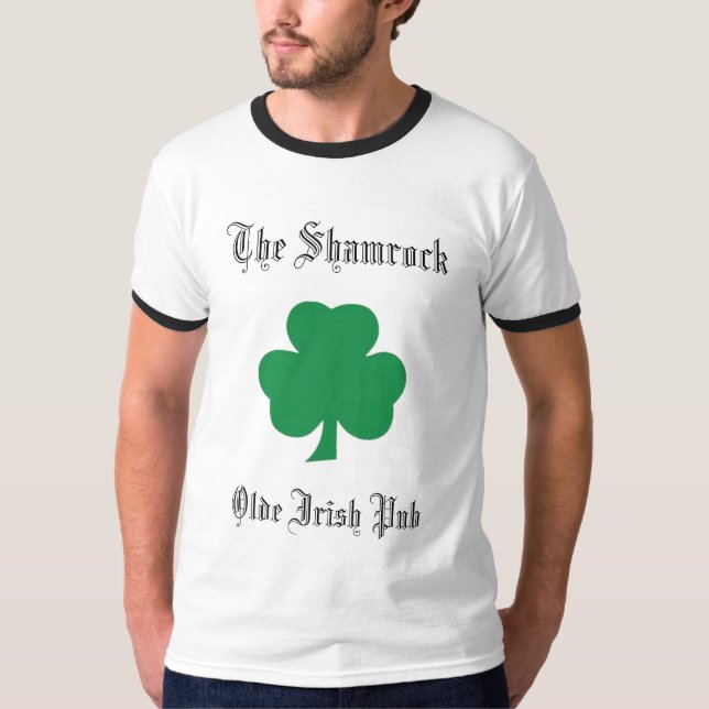 T-shirt Le Pub irlandais d'antan de shamrock (Devant)