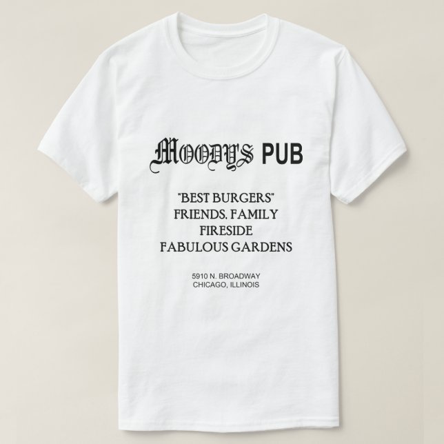 T-SHIRT LE PUB MOODY'S, CHICAGO, IL (Design devant)