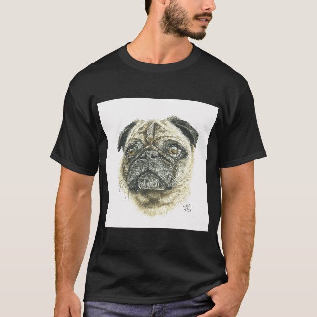 T-shirt Le pug adorable (Devant)