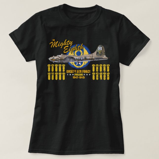 T-shirt Le Puissant Huitième - B-17 Flying Fortress 2ÈME G (Design devant)