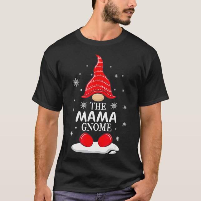 T-shirt Le pyjama de Noël de la famille Mama Gnome Matchin (Devant)
