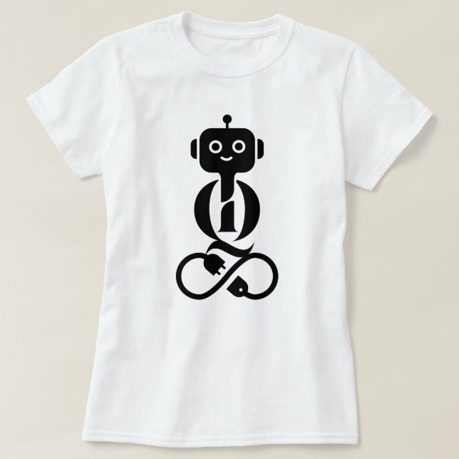 T-shirt Le quotient d'intelligence robotique (QI) est infi (Design devant)