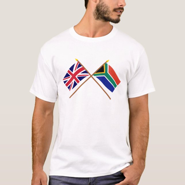 T-shirt Le R-U et les drapeaux croisés parAfrique du Sud (Devant)