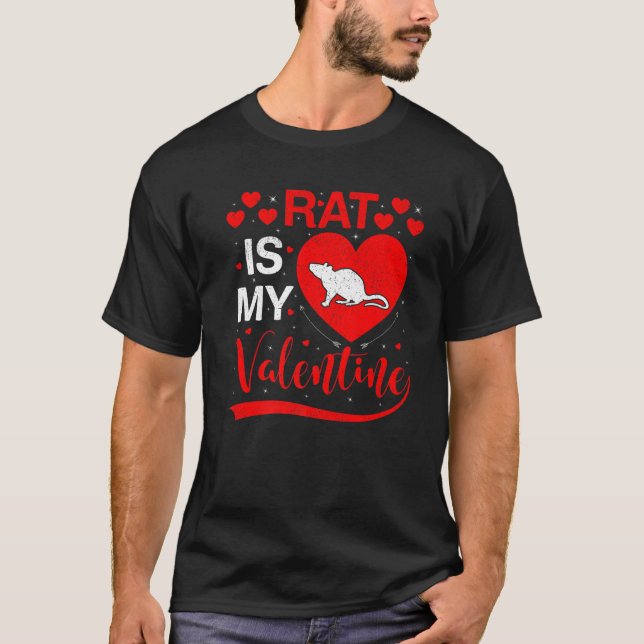 T-shirt Le Rat Est Ma Saint Valentin Drôle Coeur Rat Valen (Devant)