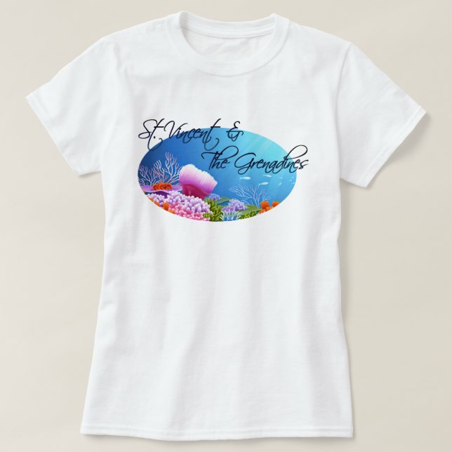 T-shirt Le récif de Saint-Vincent-et-les Grenadines (Design devant)