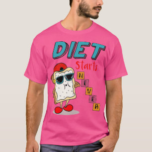 T-shirt Le régime commence à ne jamais donner de poids Gym