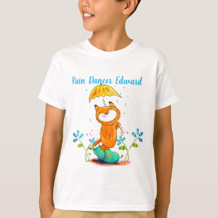 T-shirt Le renard printanier inspirant avec parapluie