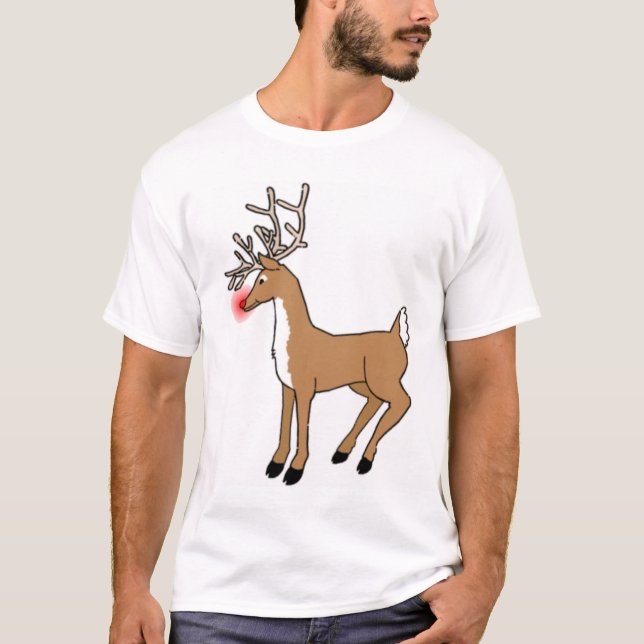 T-shirt Le renne flairé rouge (Devant)
