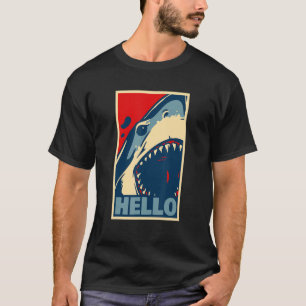 T-shirt le requin blanc dangereux dit bonjour