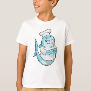 T-shirt Le requin comme chef avec tablier de Cuisine
