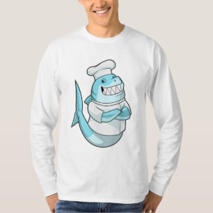 T-shirt Le requin comme chef avec tablier de Cuisine