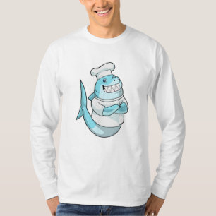T-shirt Le requin comme chef avec tablier de Cuisine