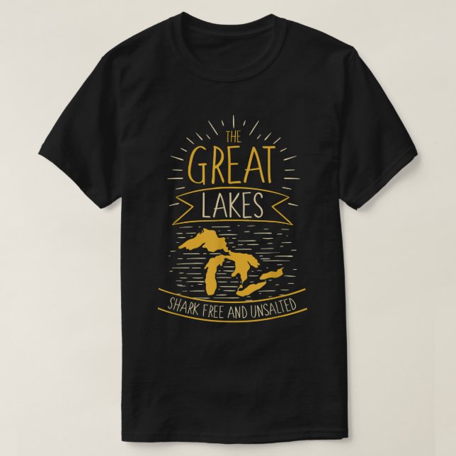 T-shirt Le requin des Grands Lacs Gratuit Cadeau non salé  (Design devant)